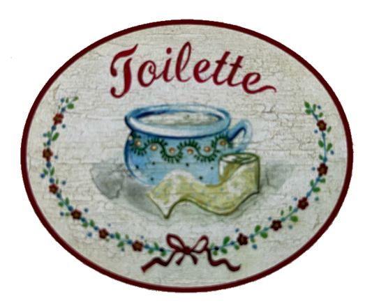 Nostalgie Holzschild Toilette Nachttopf Klopapier WC Klo Schild