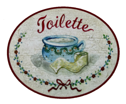 Nostalgie Holzschild Toilette Nachttopf Klopapier WC Klo Schild
