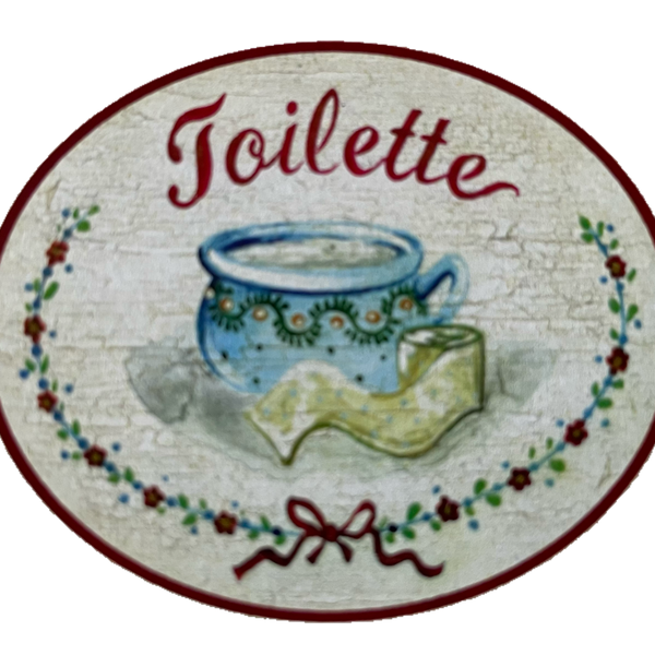 Nostalgie Holzschild Toilette Nachttopf Klopapier WC Klo Schild