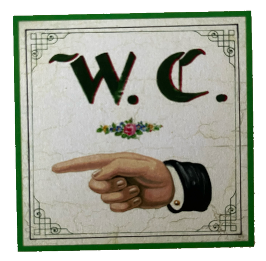 Nostalgie Holzschild WC Links Toilette Klo Schild