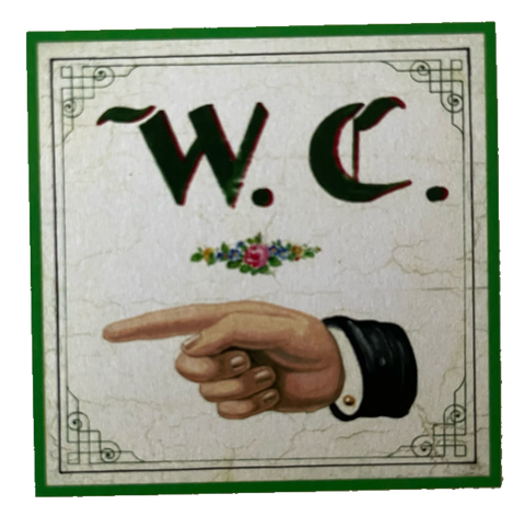 Nostalgie Holzschild WC Links Toilette Klo Schild