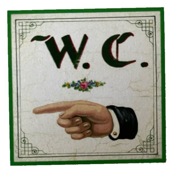 Nostalgie Holzschild WC Links Toilette Klo Schild