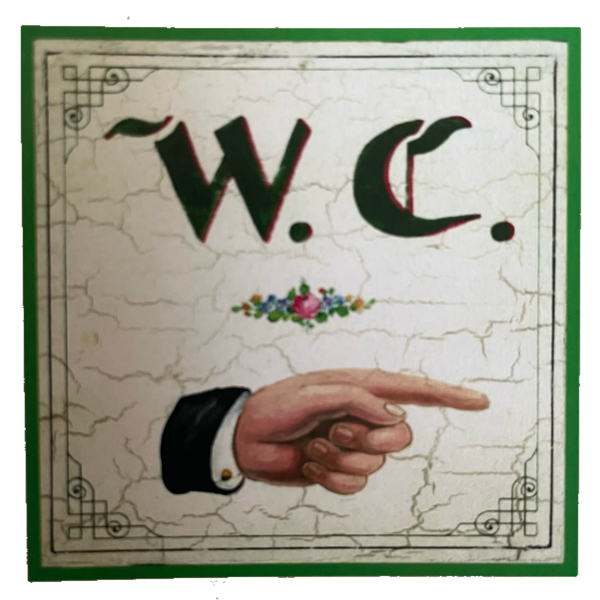 Nostalgie Holzschild WC Rechts Toilette Klo Schild