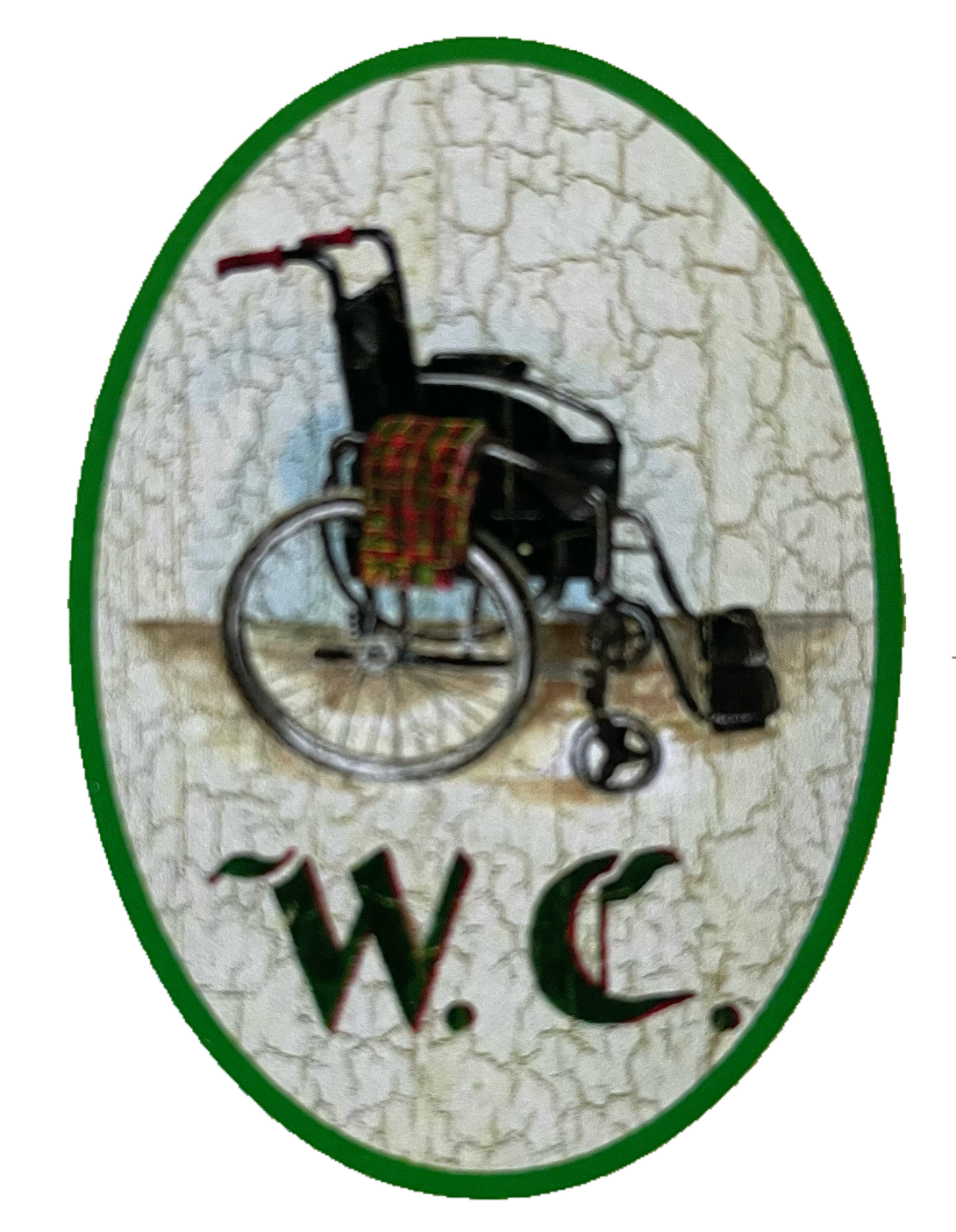 Nostalgie Holzschild WC Toilette Rollstuhl Behinderung Körperlich Eingeschränkt