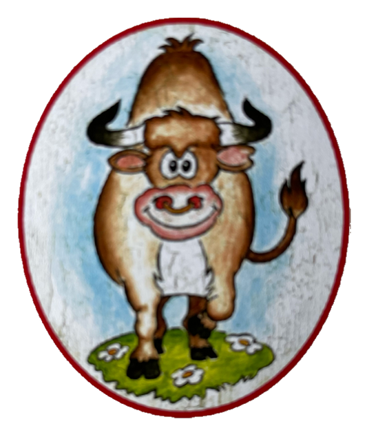 Nostalgie Holzschild WC Herren Stier Toilette Klo Ochse Mann Schild
