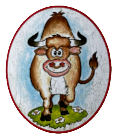 Nostalgie Holzschild WC Herren Stier Toilette Klo Ochse Mann Schild