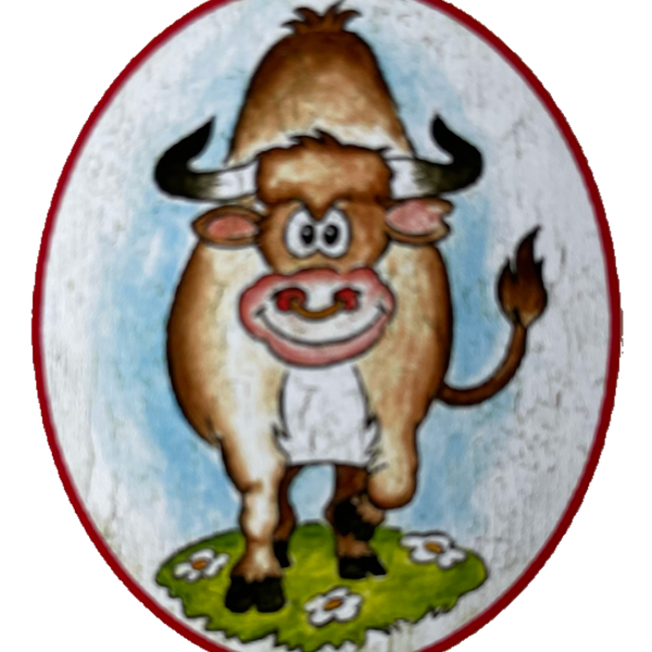 Nostalgie Holzschild WC Herren Stier Toilette Klo Ochse Mann Schild