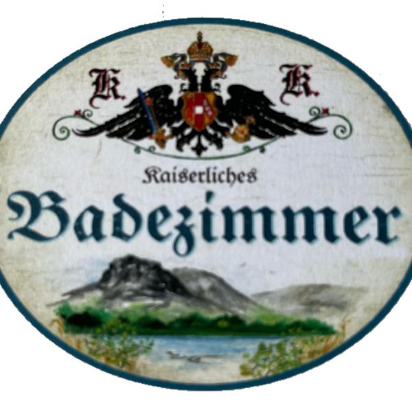 KuK Nostalgie Holzschild Kaiserliches Badezimmer Bad Badewanne Baden Schild
