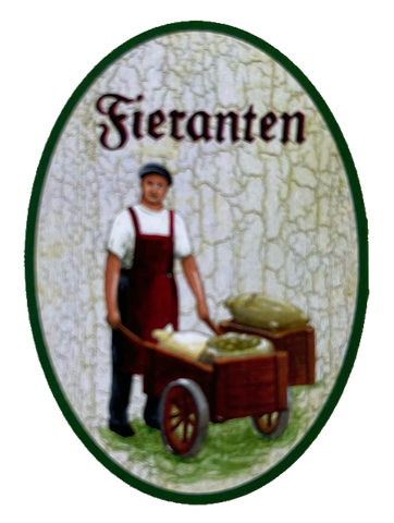 Nostalgie Holzschild Fieranten Händler Kaufmann Markthändler Verkäufer Schild