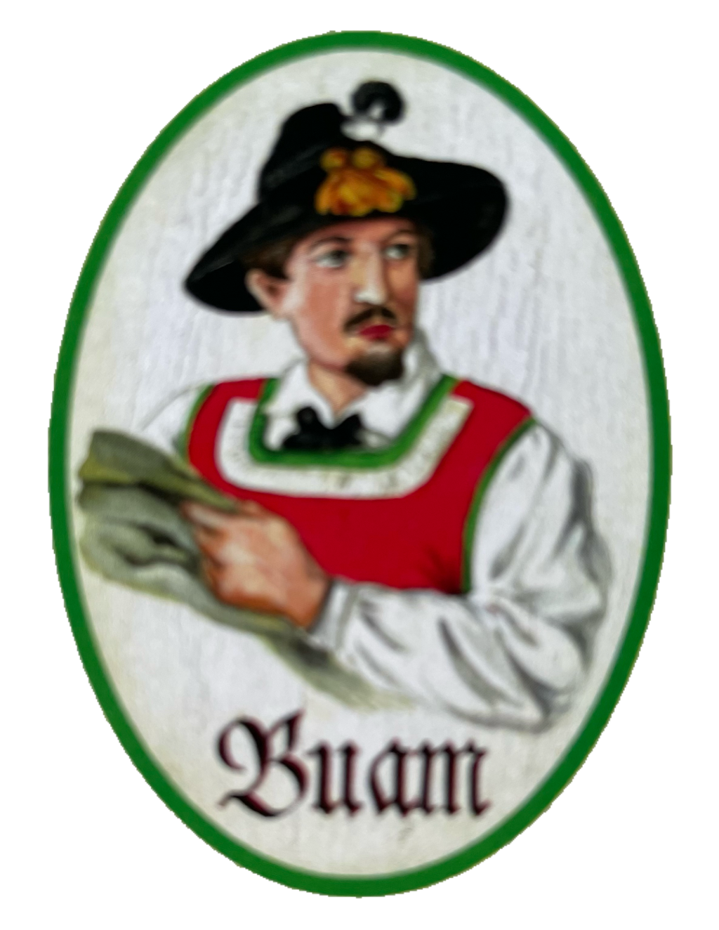 Nostalgie Holzschild Zillertal Buam WC Toilette Klo Buben Herren Schild