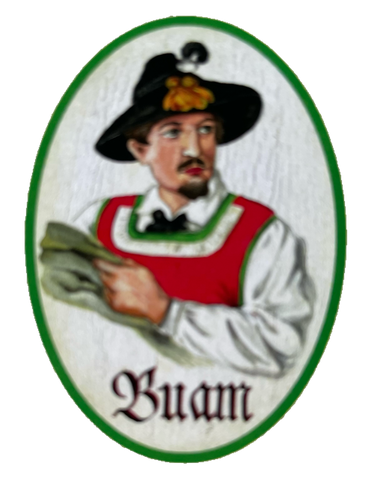 Nostalgie Holzschild Zillertal Buam WC Toilette Klo Buben Herren Schild