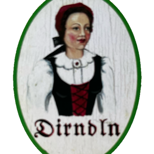 Nostalgie Holzschild Burgenland Dirndln WC Toilette Klo Mädchen Damen Schild