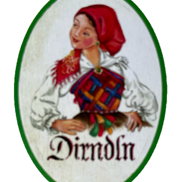 Nostalgie Holzschild Gailtal Dirndln WC Toilette Klo Mädchen Damen Schild