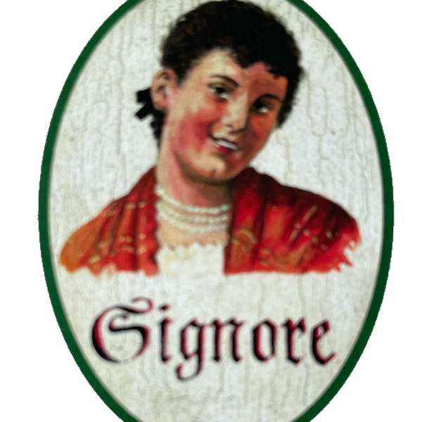 Nostalgie Holzschild Signore WC Toilette Klo Herren Italien Schild