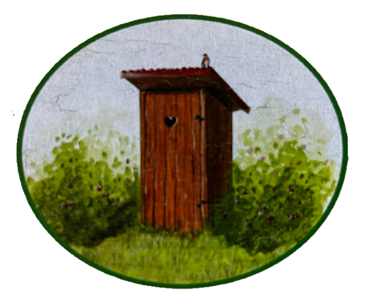 Nostalgie Holzschild Plumpsklo Häuschen Toilette WC Klo Schild