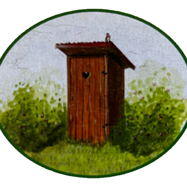Nostalgie Holzschild Plumpsklo Häuschen Toilette WC Klo Schild