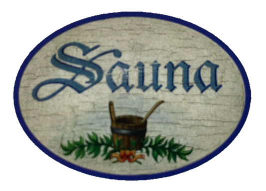 Nostalgie Holzschild Sauna Bad Schwitzen Schild