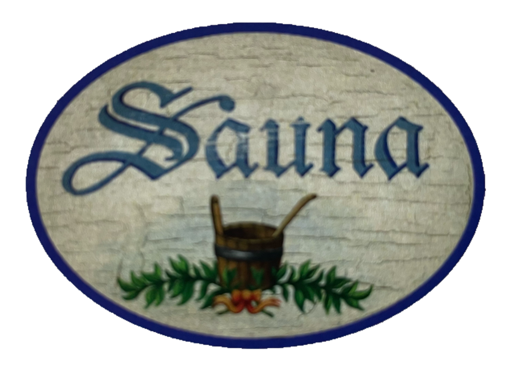 Nostalgie Holzschild Sauna Bad Schwitzen Schild
