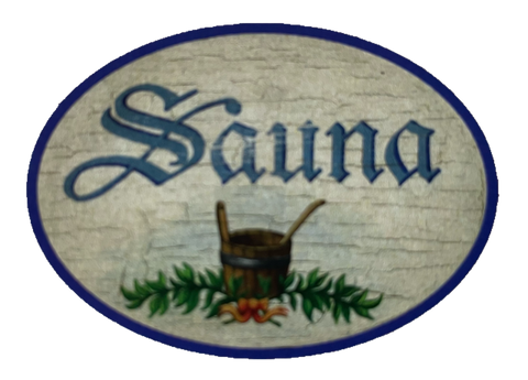 Nostalgie Holzschild Sauna Bad Schwitzen Schild