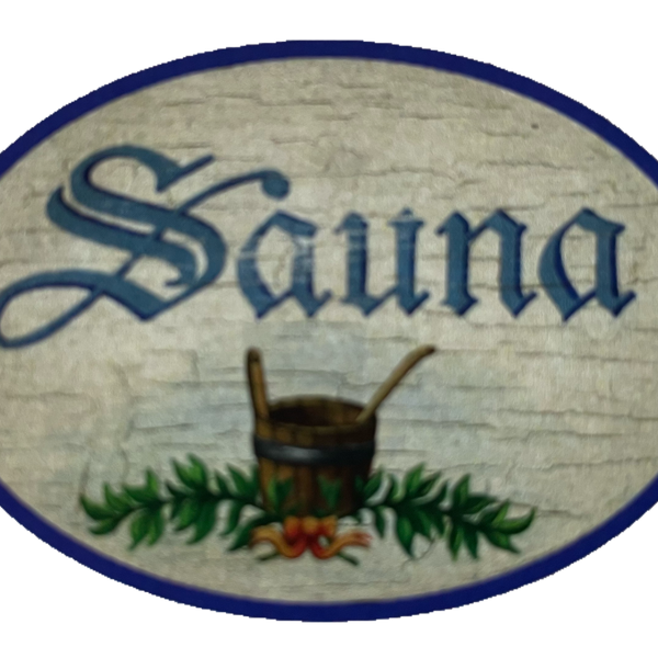 Nostalgie Holzschild Sauna Bad Schwitzen Schild