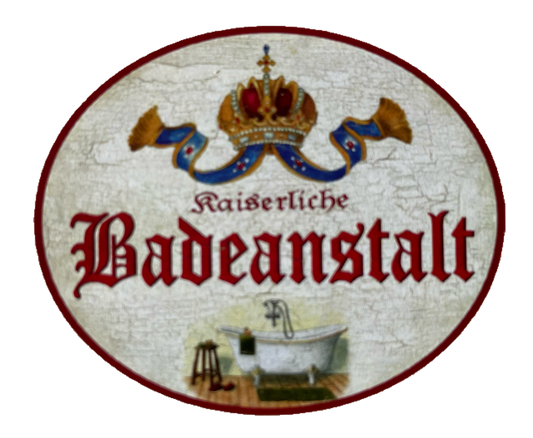 KuK Nostalgie Holzschild Kaiserliche Badeanstalt Badezimmer Badewanne Schild