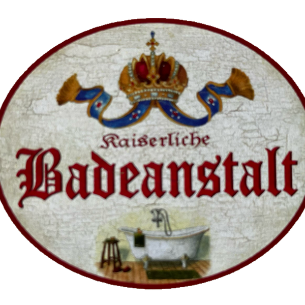 KuK Nostalgie Holzschild Kaiserliche Badeanstalt Badezimmer Badewanne Schild