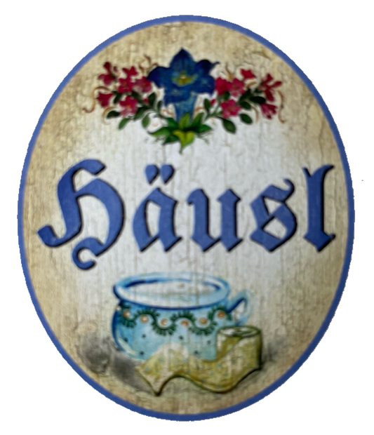 Nostalgie Holzschild Häusl WC Toilette Klo Nachttopf Klopapier Schild