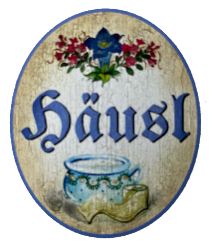 Nostalgie Holzschild Häusl WC Toilette Klo Nachttopf Klopapier Schild
