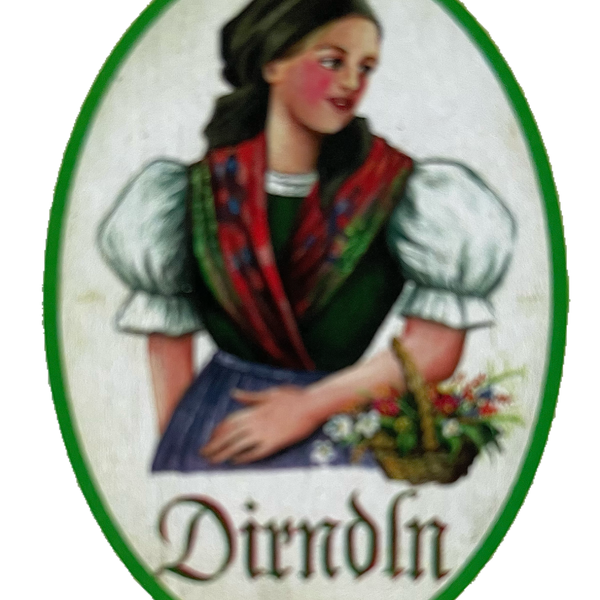 Nostalgie Holzschild Steiermark Dirndln WC Toilette Klo Mädchen Damen Schild