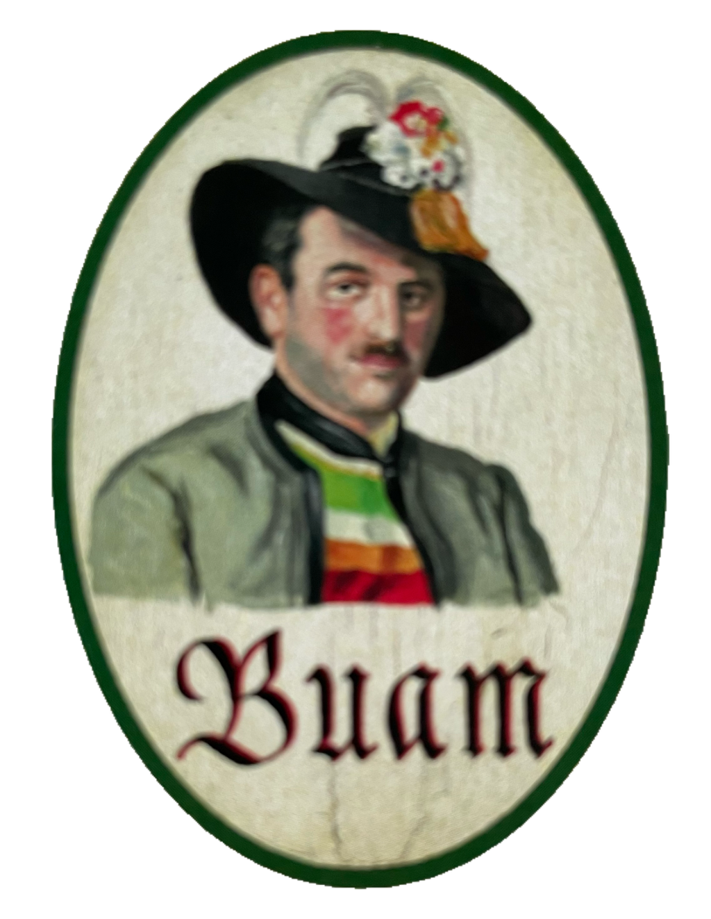 Nostalgie Holzschild Zillertal Buam WC Toilette Klo Buben Herren Schild