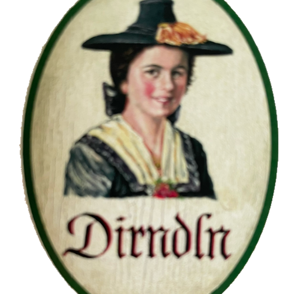 Nostalgie Holzschild Zillertal Dirndln WC Toilette Klo Mädchen Damen Schild