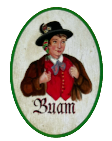 Nostalgie Holzschild Gailtal Buam WC Toilette Klo Buben Herren Schild