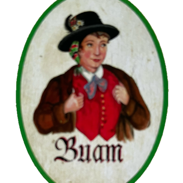 Nostalgie Holzschild Gailtal Buam WC Toilette Klo Buben Herren Schild