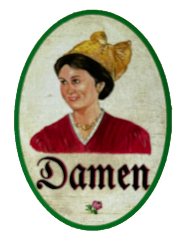 Nostalgie Holzschild Oberösterreich Damen WC Toilette Klo Mädchen Schild