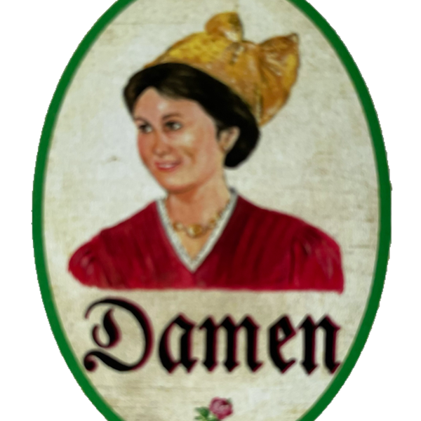 Nostalgie Holzschild Oberösterreich Damen WC Toilette Klo Mädchen Schild
