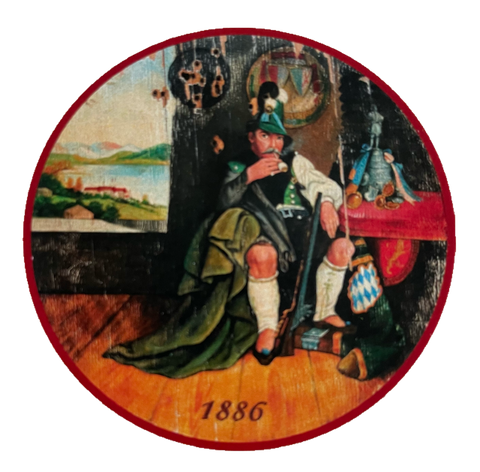 Nostalgie Holzschild Schützenscheibe Schwabach 1886 Jäger Trachten Schild