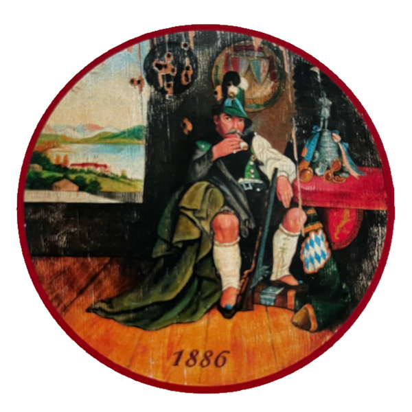 Nostalgie Holzschild Schützenscheibe Schwabach 1886 Jäger Trachten Schild