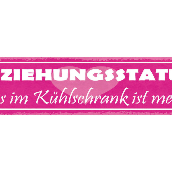 Schild Beziehungsstatus Alles Im Kühlschrank Ist Meins Liebe 46x10 Blech od.Holz