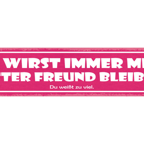 Schild Du Wirst Immer Mein Bester Freund Bleiben Du Weißt Zu Viel 46 x 10