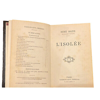 4317 René Bazin (académie francaise) L'ISOLÉE HC Paris
