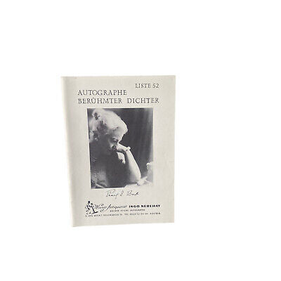 4481 LISTE 52. AUTOGRAPHE BERÜHMTER DICHTER. WIENER ANTIQUARIAT INGO NEBEHAY