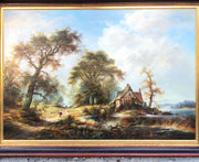 Landschaft mit Mühle Kunstmaler Heinz Stienen 100x70 cm Öl Leinen