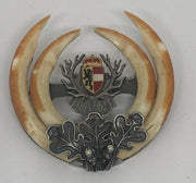 Trachten Brosche Horn Salzburg besch. ca. 5.5x5.5 cm vermutlich Einzelstück