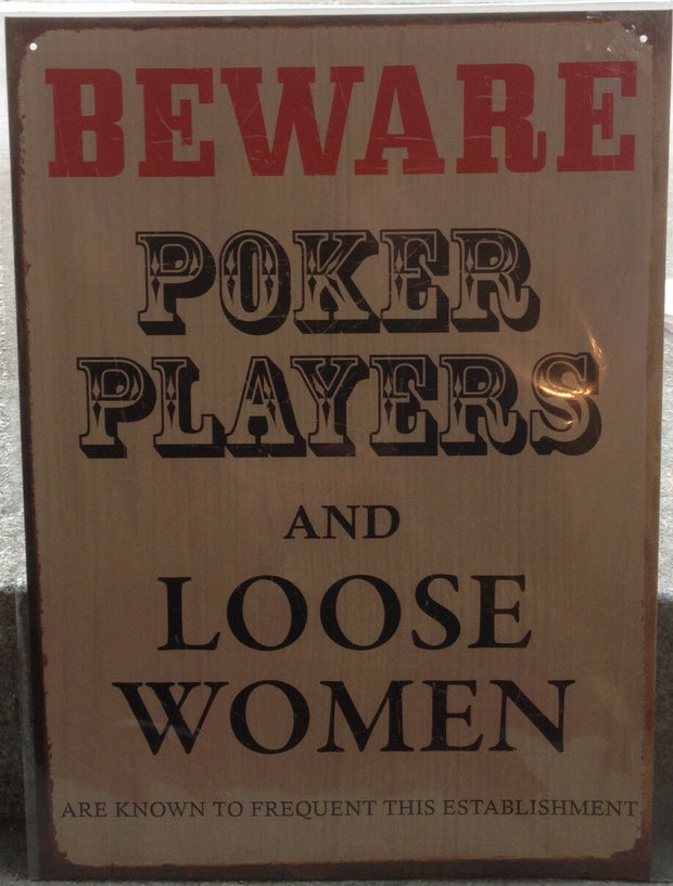 Beware  Poker Players  30x41 cm     11995