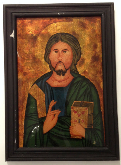 Hinterglas Bild Ikone Jesus 24,5 x 34,5    12085