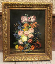 Blumen Stilleben sign. F. Wallner Öl auf Platte gerahmt 65 x 55 cm 42024