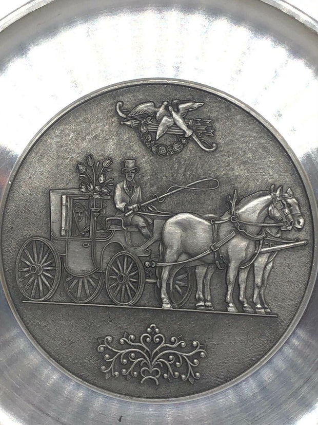Zinnteller Kutsche Liebe Tauben Etain Röders Zinn ca. 22 cm ca. 500g 50007