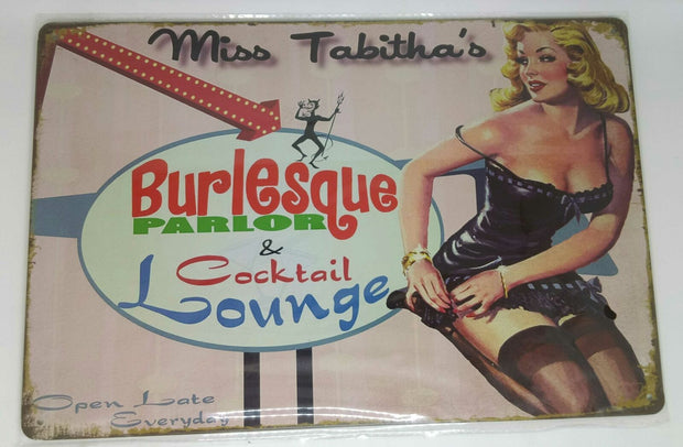 Nostalgie Retro Blechschild Frau Burlesque Strip Cocktail Lounge  30x20 50078