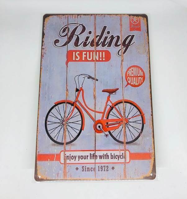 Nostalgie Retro Blech Schild Riding IS FUN, Since 1972 30x20cm 50094