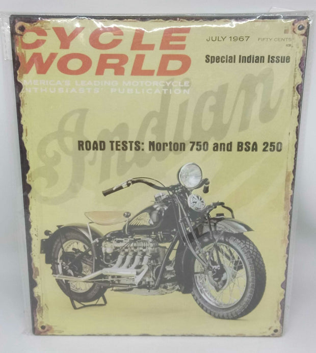 Nostalgie Blechschild Motorrad Road Tests: Norton 750 and BSA 250 25x20 50133